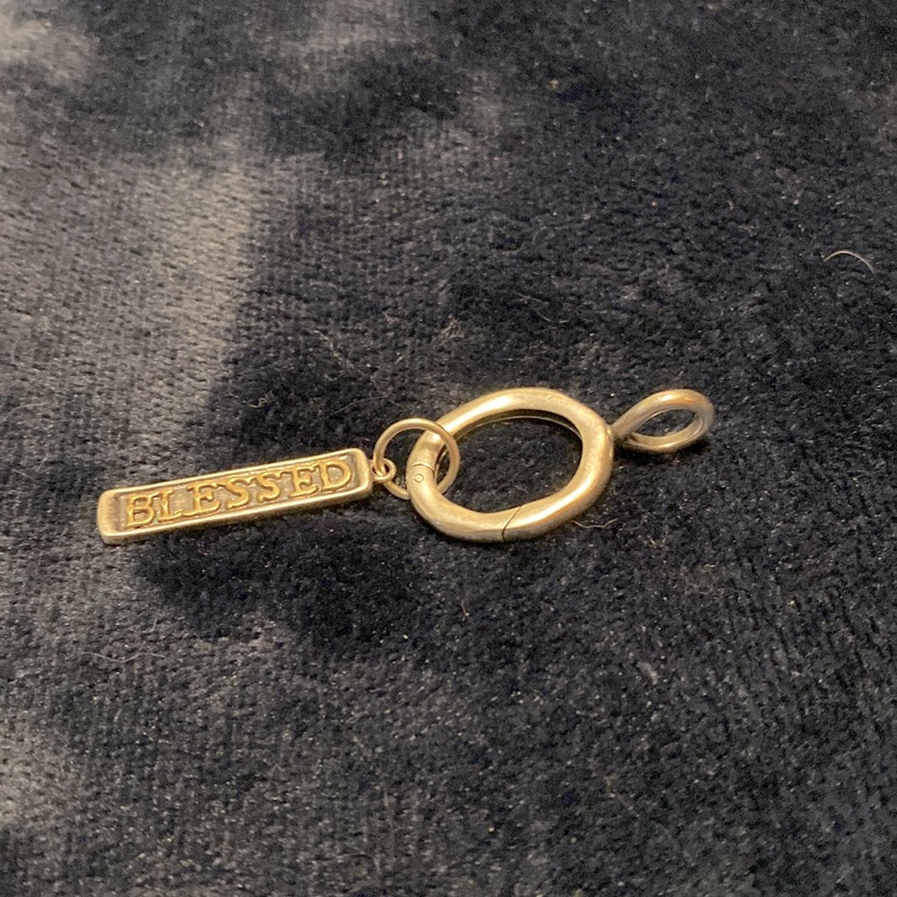 Sterling silver blessed charm and holder